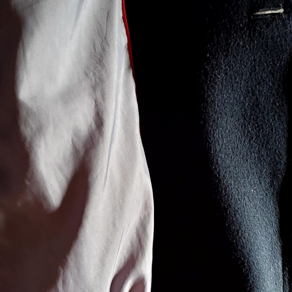 Calvin Klein Double Breasted Wool Blend Black Pea Coat Size L - Picture 6 of 8